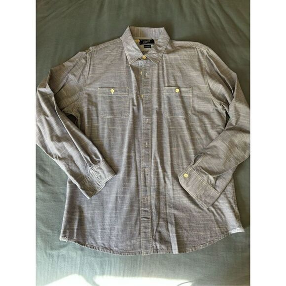 Grayers Men's Blue Gray Cotton Striped Long Sleeves Button Up Shirt Size XL - Picture 1 of 9